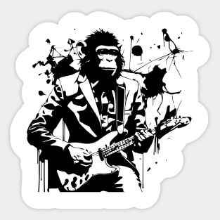 monkey plays the guitar Sticker